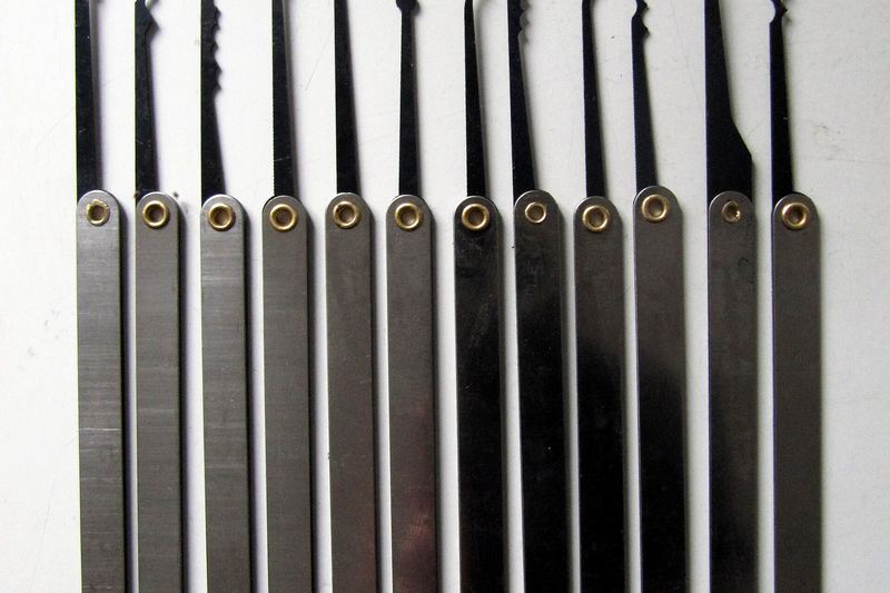 Set of lock picks laid out